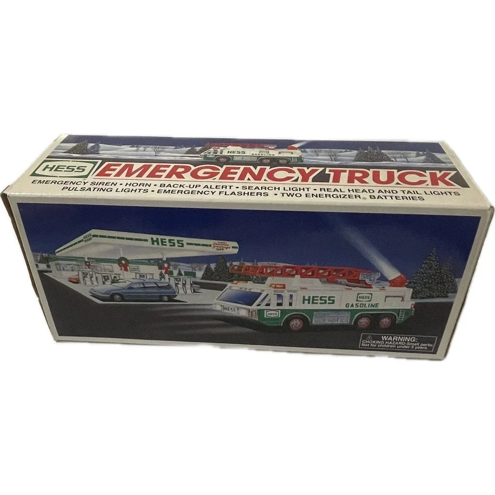 New Box Vintage -1996 Hess Emergency Truck - Ladder Siren Horn Light Flash